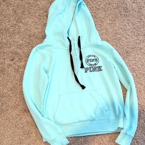 Vintage PINK Victoria's Secret Blue Pullover Sweater with Hood